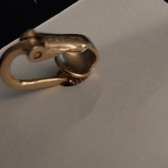 Napier Clip On Amber Vintage Drop Earrings with Gold Filligree Accents EUC - Picture 4 of 5